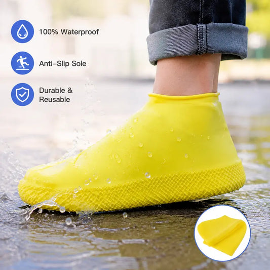 Silicone Rainproof Shoe Covers, Waterproof And Wear-Resistant（A Pair）