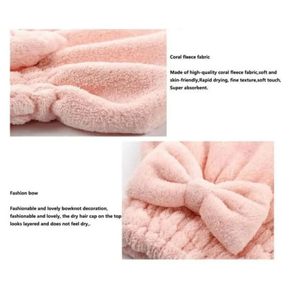 🎀Women's Bow-Decorated Shower Cap and Hair Dryer Cap