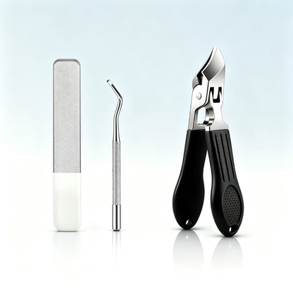 3 Piece Wide Mouth Splash Proof Angled Nail Clippers
