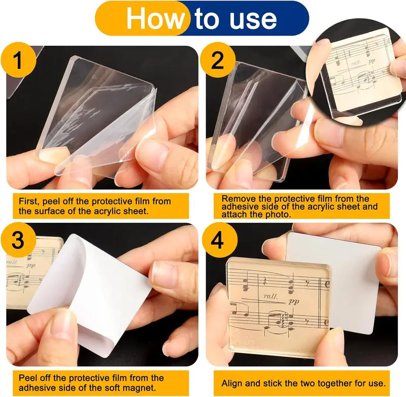 🧲📸 Magnetic Clear Acrylic Photo Frames DIY Fridge Magnets