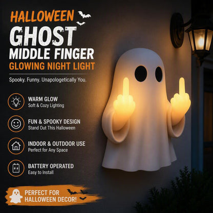 Halloween Ghost Middle Finger Glowing Night Light