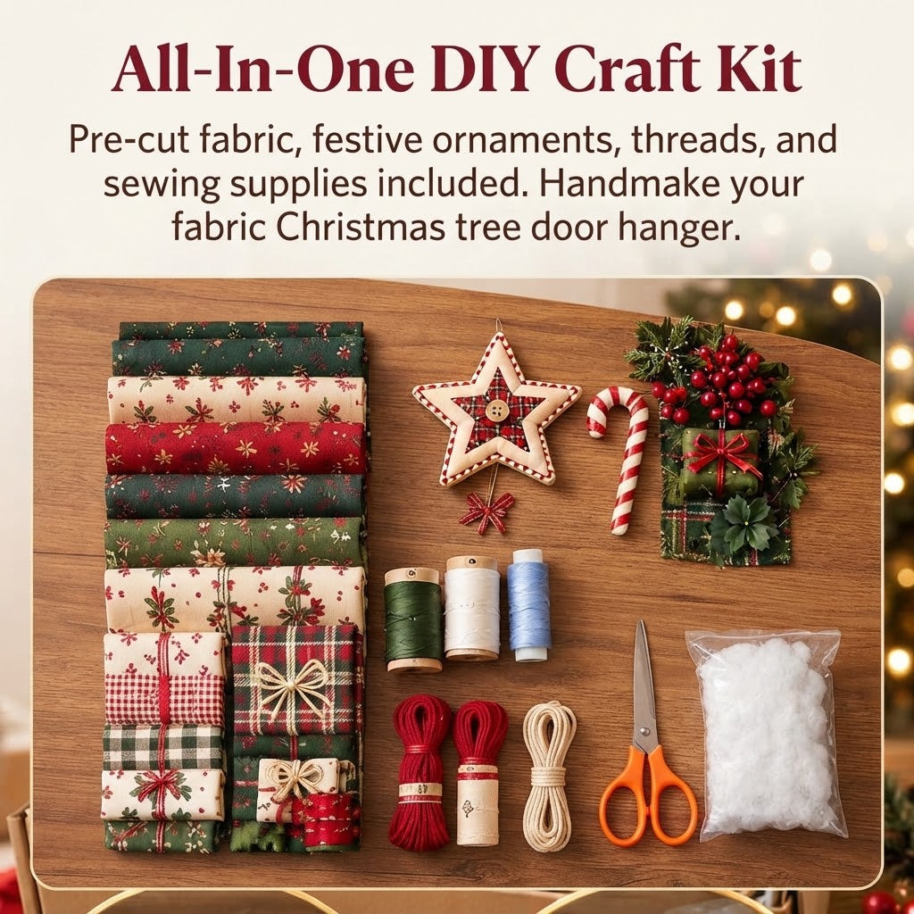 🧶🎄DIY Christmas Tree Door Hanging Set - Suitable for front doors, walls, porches, and home Christmas decorations