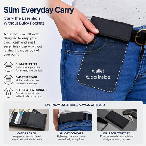 Hidden Under-Clothing Travel Wallet, Breathable Lightweight Pouch for Cards