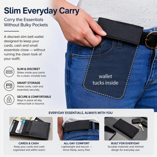 Hidden Under-Clothing Travel Wallet, Breathable Lightweight Pouch for Cards