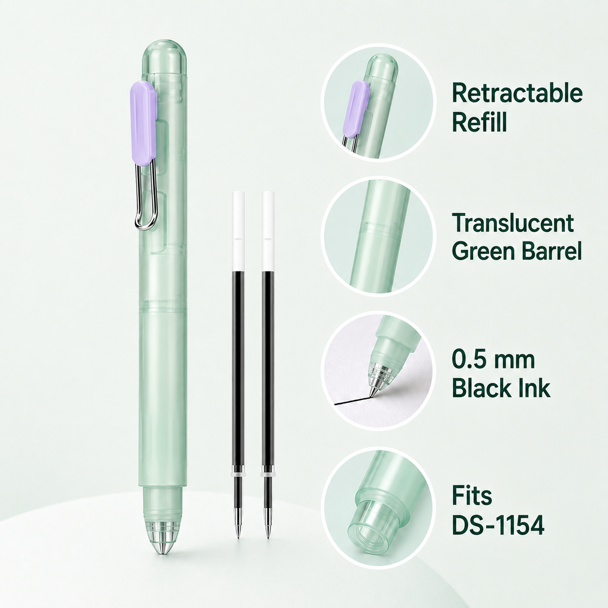 ✏️Retractable Pocket Gel Ink Pen Set