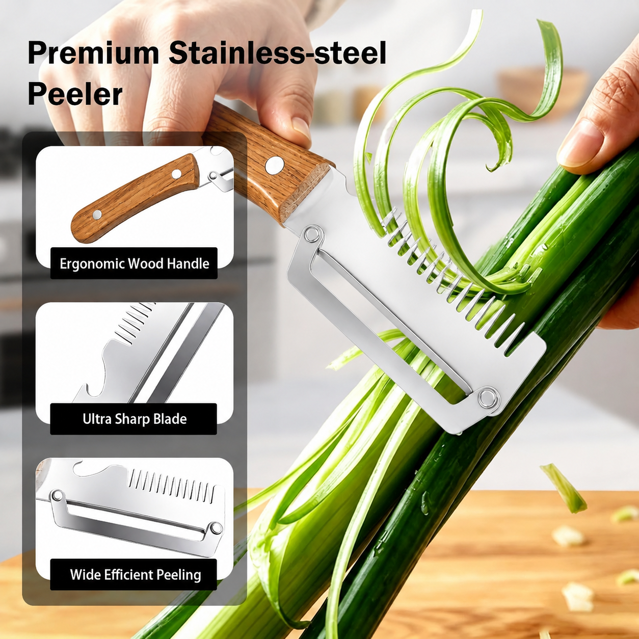 ✨3-in-1 Stainless Steel Peeler