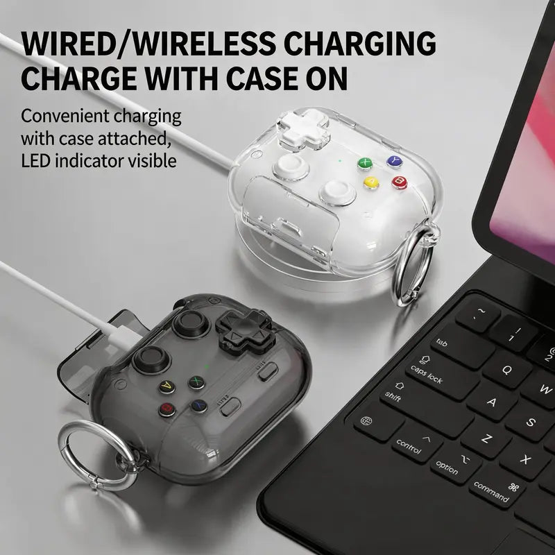 🎧🛡️ Earphone Case for AirPods Pro, with 3D Pressable Button, Safety Lock & Phone Stand