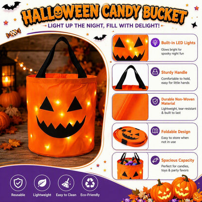 Halloween Candy Bucket with LED Lights