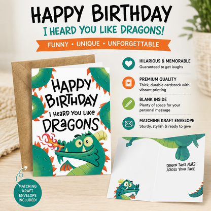 😂💌"I Heard You Like Dragons" Funny Birthday Card