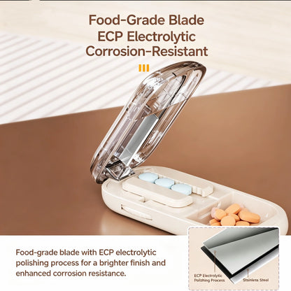 🔥Upgrade-Designed Compact 3-in-1 Pill Splitter Organizer - ABS+PC