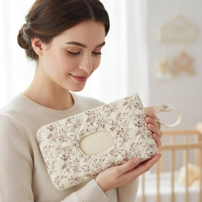 🌸Hangable floral pattern wet wipes bag