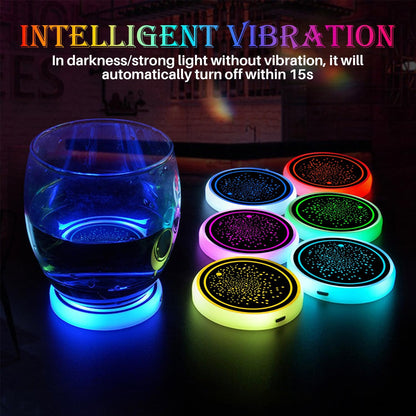 🔋7 Colors Luminous Car Atmosphere Cup Holder Pads
