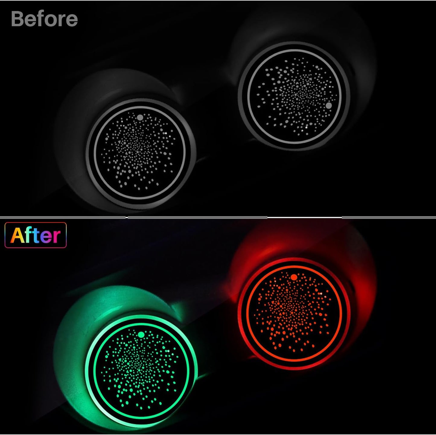 🔋7 Colors Luminous Car Atmosphere Cup Holder Pads