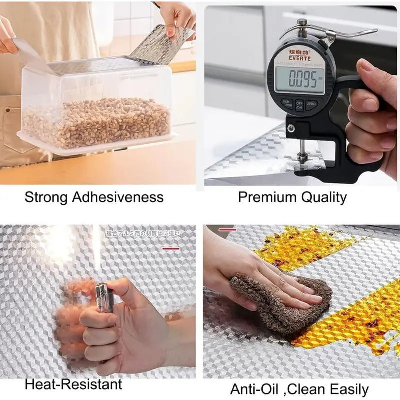 🏠 Waterproof and heat-resistant aluminum foil anti-oil sticker
