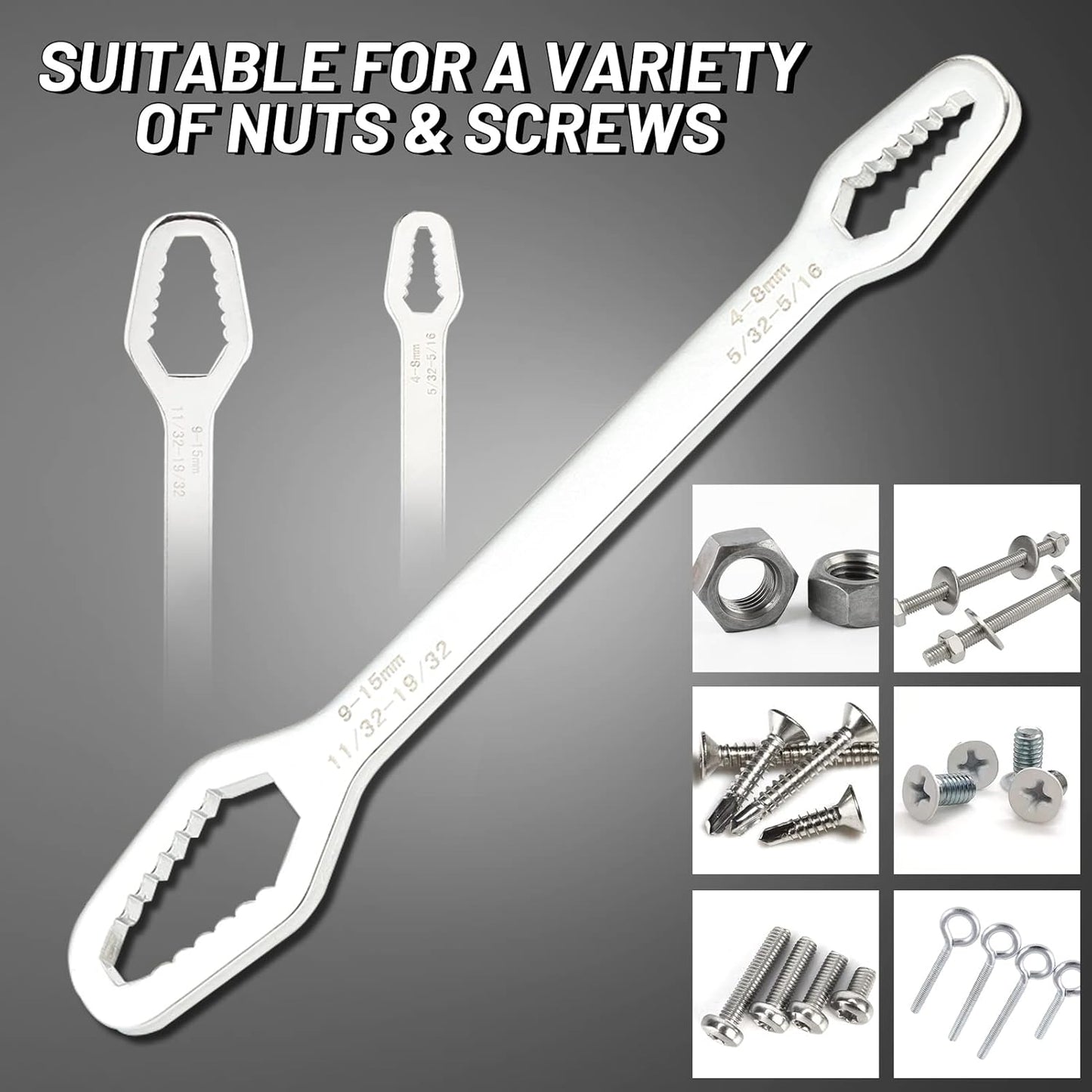 Universal Car Torx Wrench,8-24mm Self-tightening Wrench,Double-head Torx Spanner
