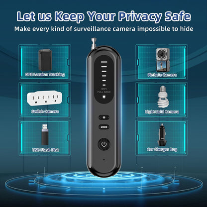 📡High-Power Hidden Camera Detector – Features RF Scanning and WiFi + Magnetic Detection Capabilities