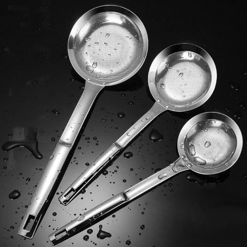 🛡️304 Stainless Steel Fine Mesh Skimmer with Handle – Suitable for Kitchen Cooking