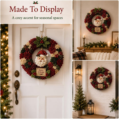 3D Fabric Stamped Wreath DIY Set, Adult Christmas Wreath Craft Set