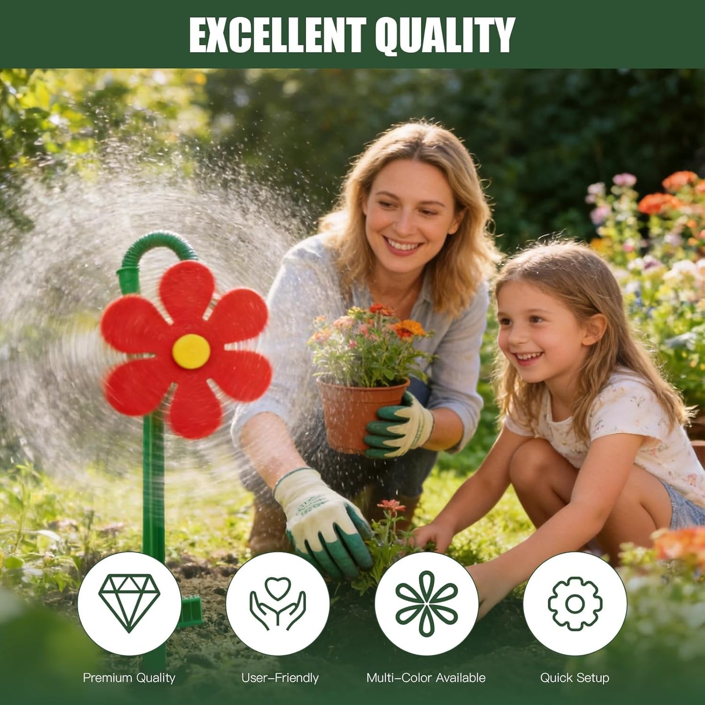 💦💃 360° Rotating Funny Dancing Crazy Daisy Water Sprinkler for Lawn Garden
