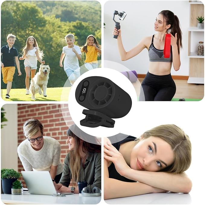 🔄Portable rechargeable clip-on mini fan