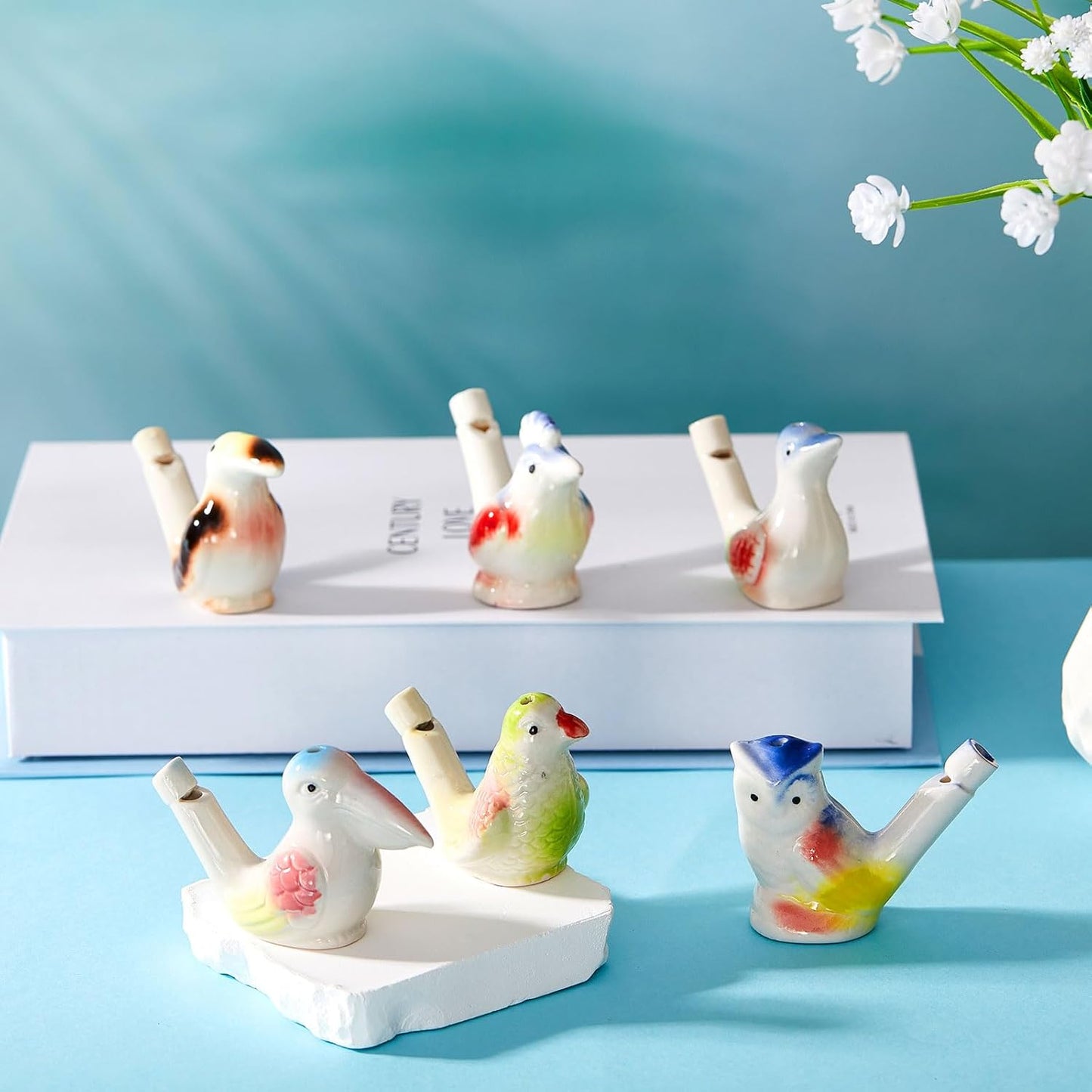 🐦 Ceramic Water Bird Whistles, Colorful Porcelain Toys