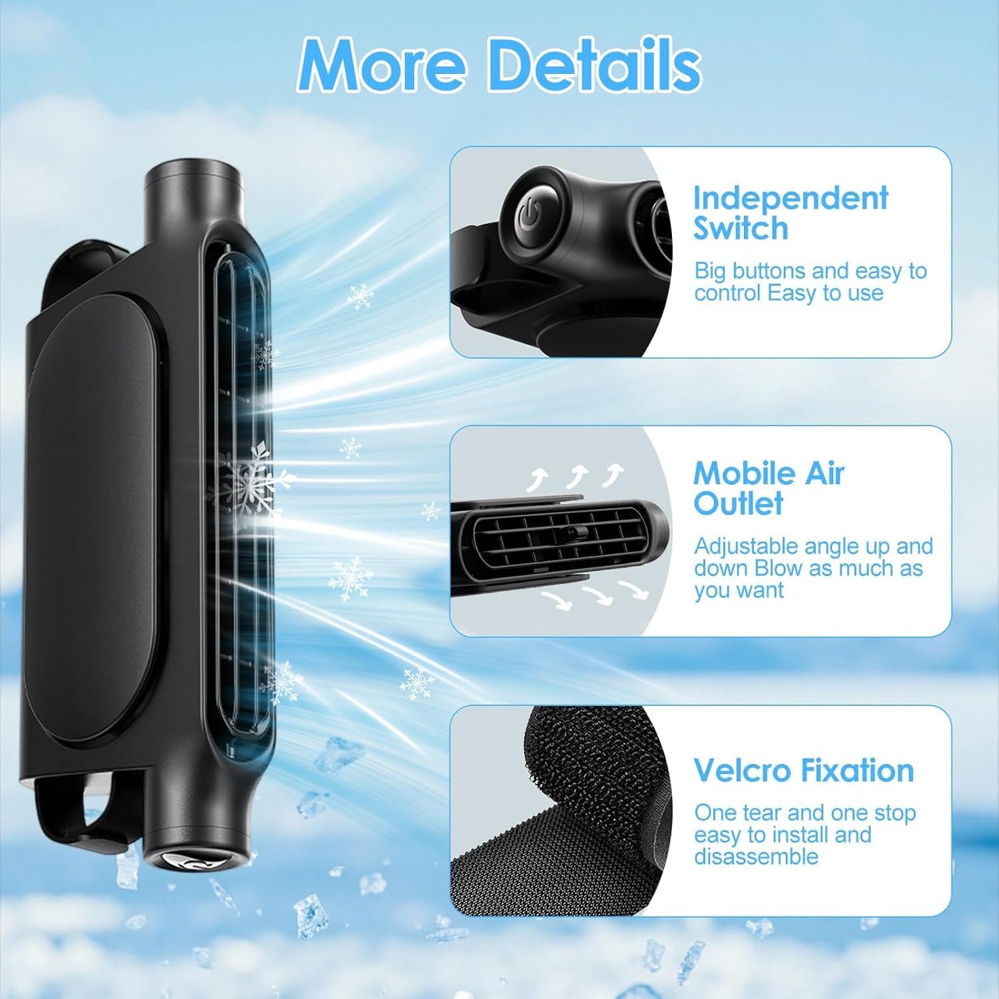 🔥Hot Sale 49% off🌟🌬️ Car Seat Fan Sunvisor Clip Fan with LED Display