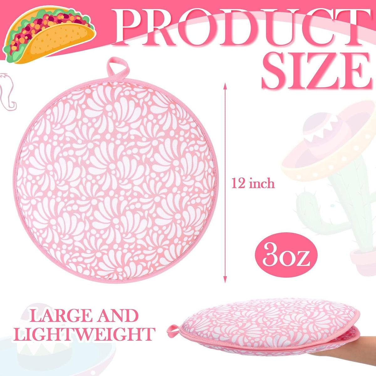 🌮2-Pack 12-Inch Tortilla Warmer Pouch – Suitable for Tortillas, Burritos, Naan, and Pizza Wraps