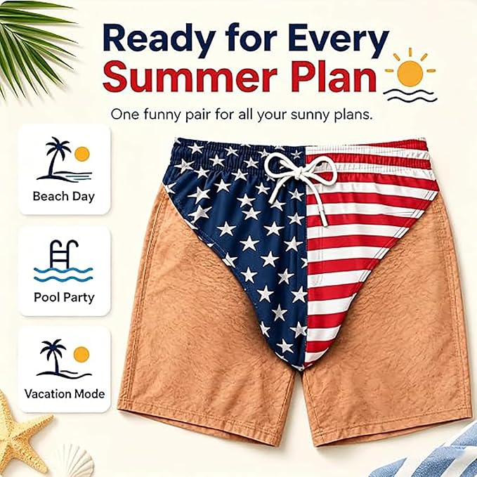 🏖️🩳American flag freedom cool and quick-drying beach shorts