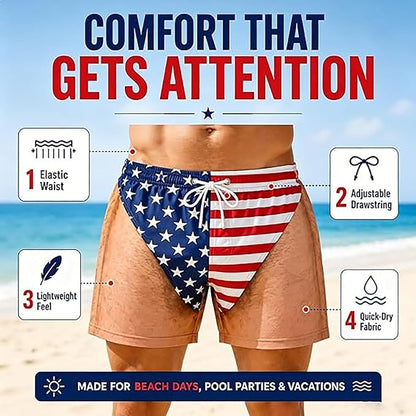 🏖️🩳American flag freedom cool and quick-drying beach shorts