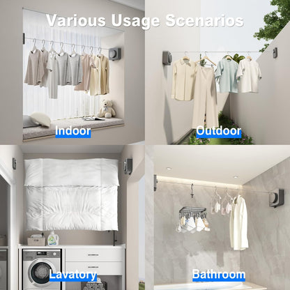 🧺✨ Wall-Mounted Adjustable Retractable Laundry Drying Rack