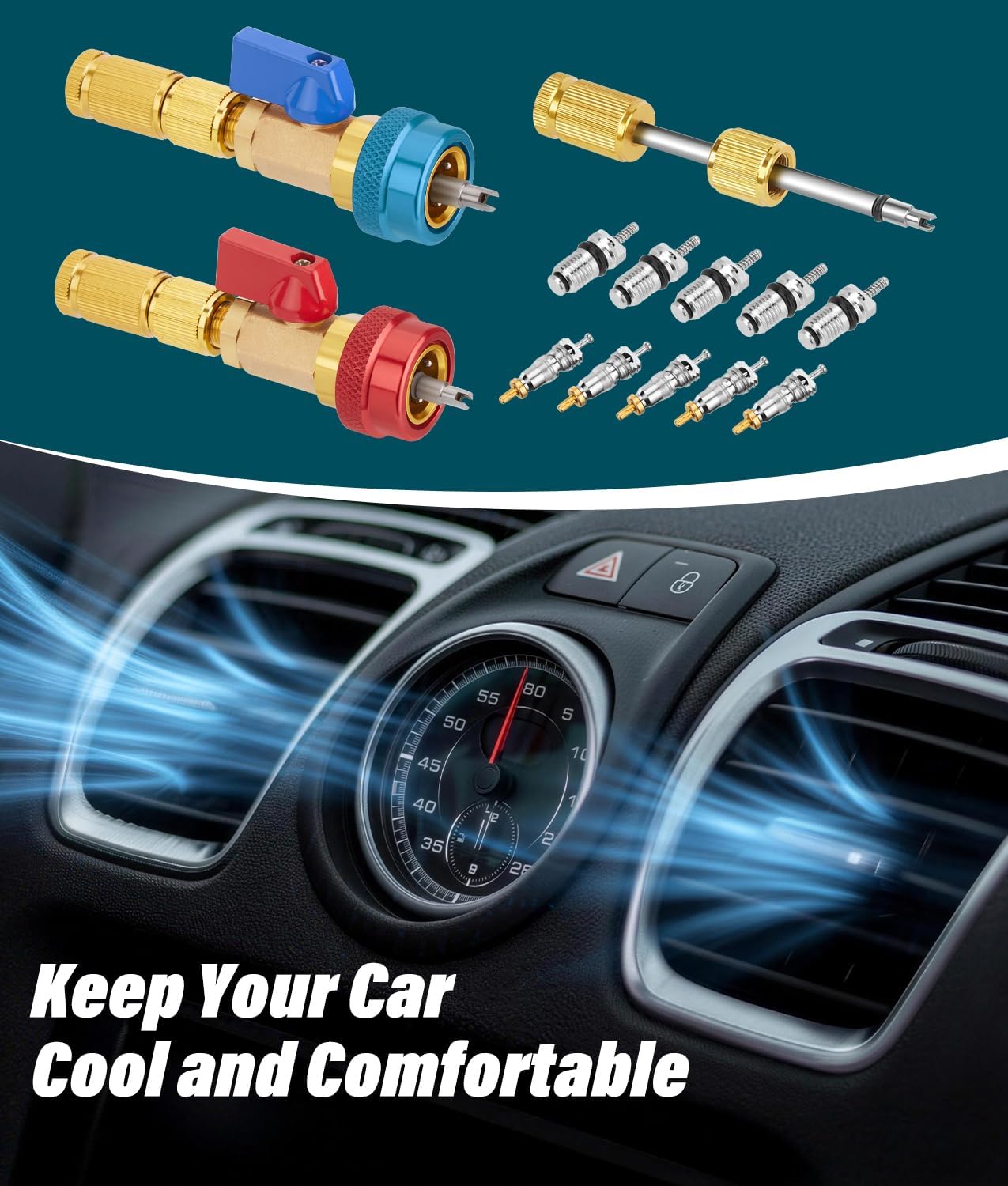 🛠️High and low pressure automotive air conditioning valve core tool kit