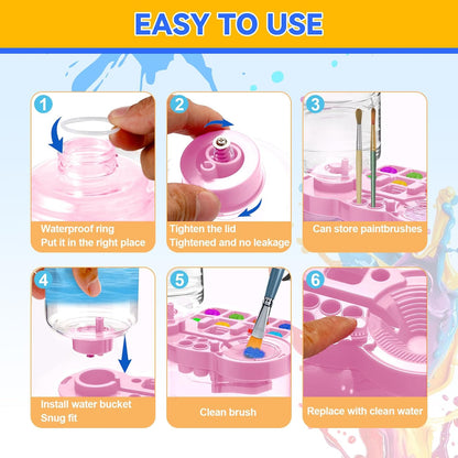 🎨Circulating water flow paintbrush cleaning cup