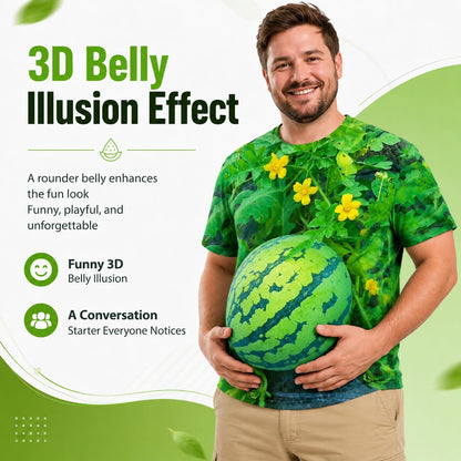 Creative Watermelon Print Men's Casual Sporty T-Shirt