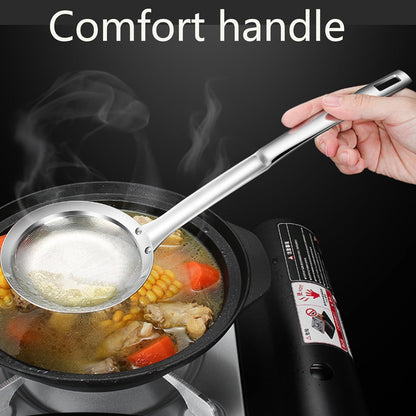 🛡️304 Stainless Steel Fine Mesh Skimmer with Handle – Suitable for Kitchen Cooking