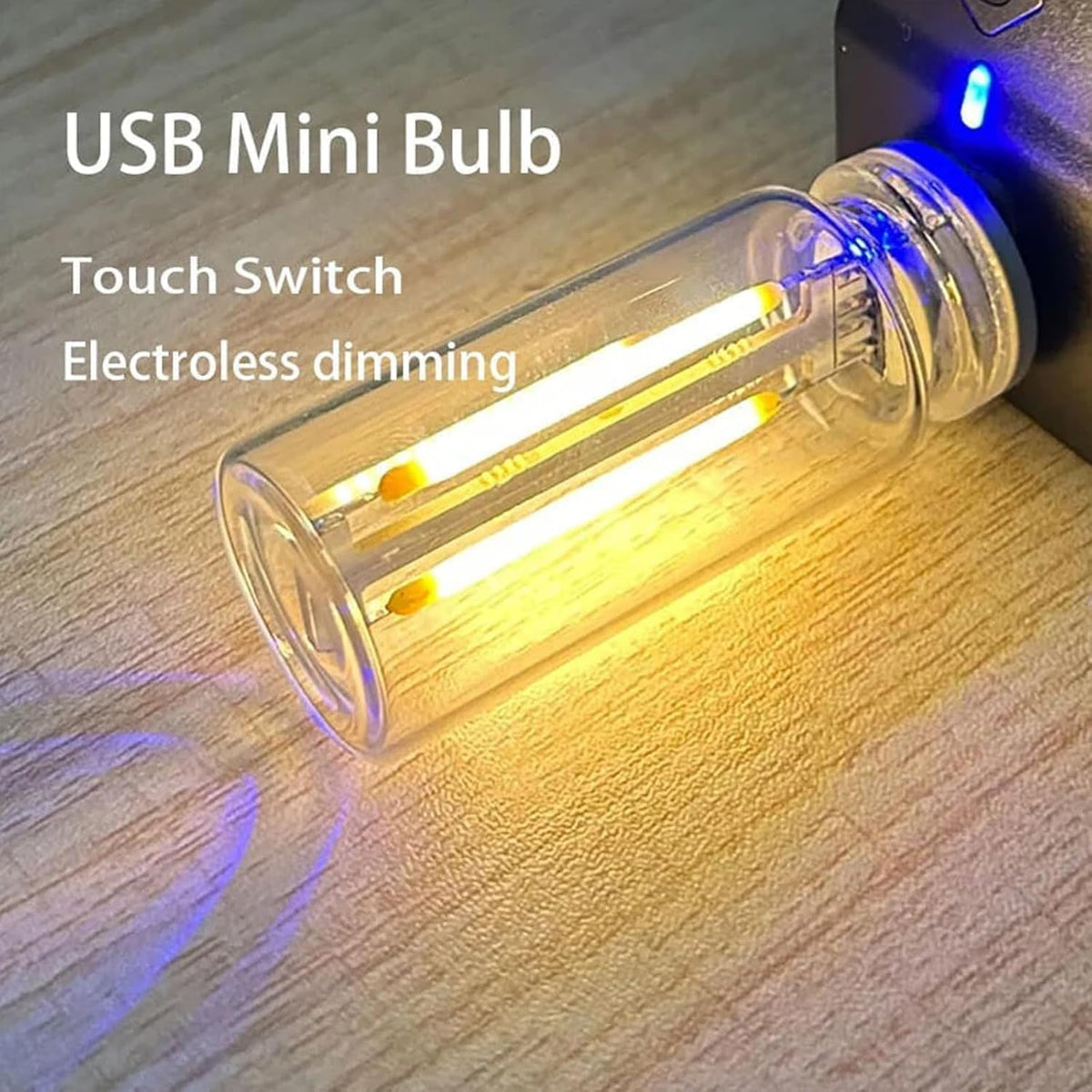 💡Dimmable Car USB Night Light – Touch-Controlled LED Filament Light