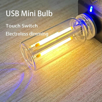💡Dimmable Car USB Night Light – Touch-Controlled LED Filament Light