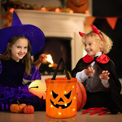👻🌟LED Light-Up Halloween Pumpkin Candy Tote Bag