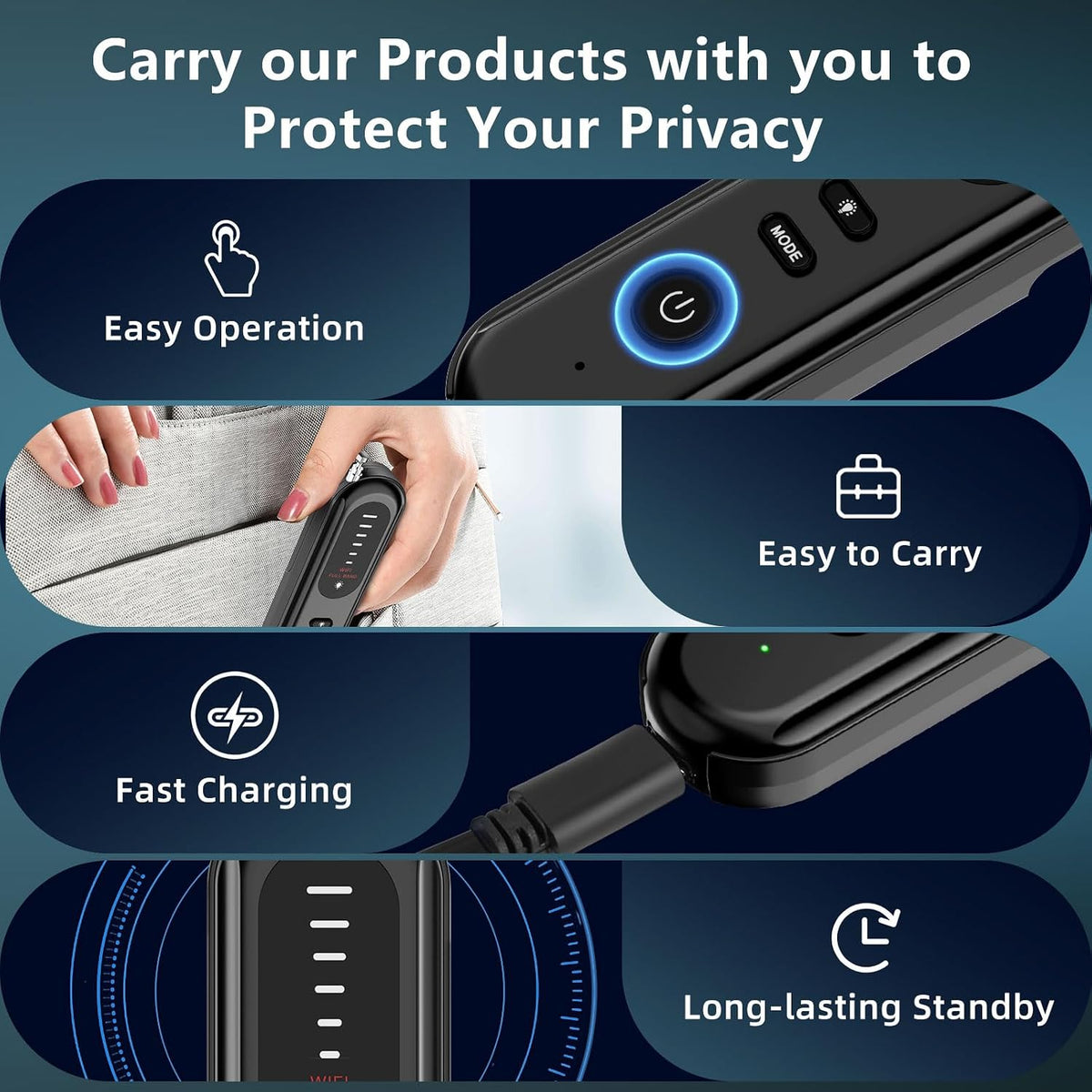 📡High-Power Hidden Camera Detector – Features RF Scanning and WiFi + Magnetic Detection Capabilities