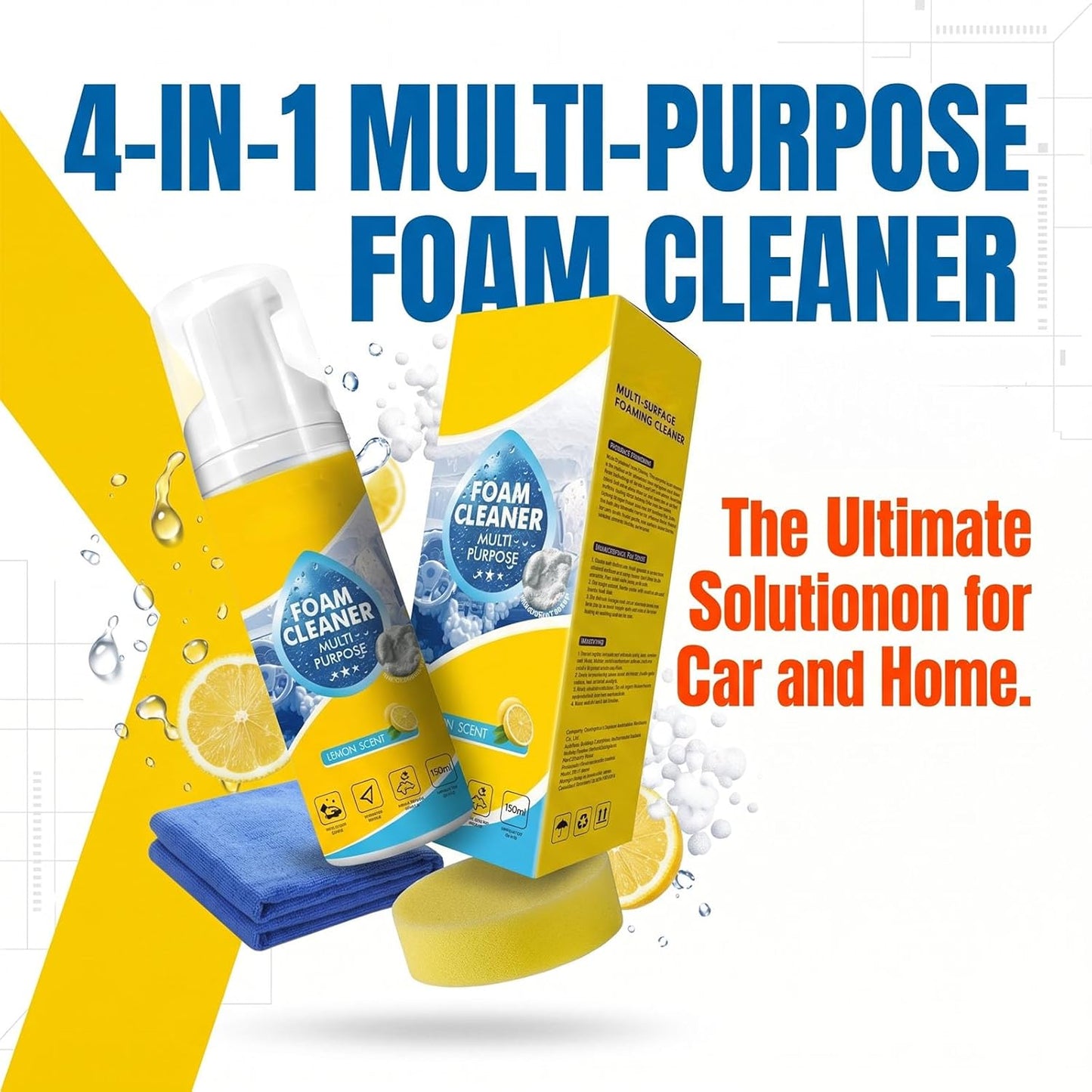 🧼✨ Foam Cleaner Multi Purpose 4-in-1 Spray