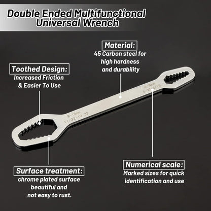 Universal Car Torx Wrench,8-24mm Self-tightening Wrench,Double-head Torx Spanner