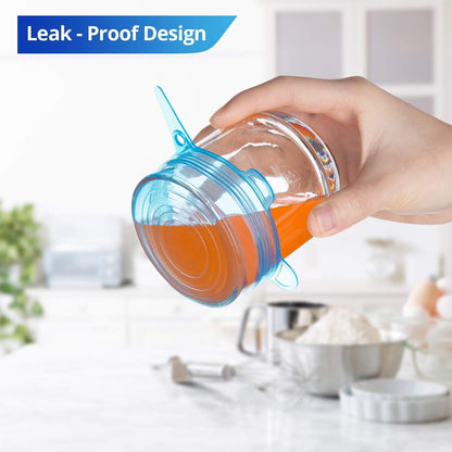 Multifunctional Silicone Food-Grade Smiley Face Lid 6Pcs