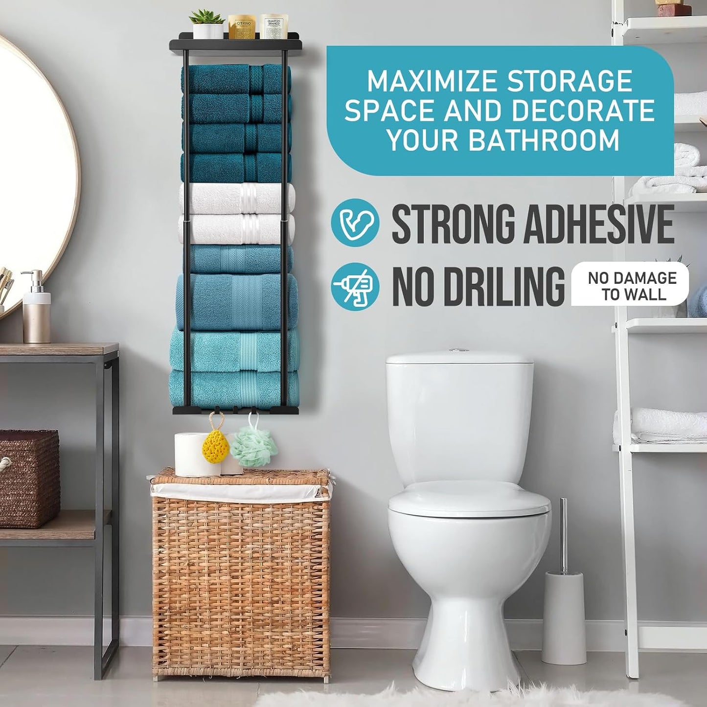 🪝Extendable bathroom towel rack