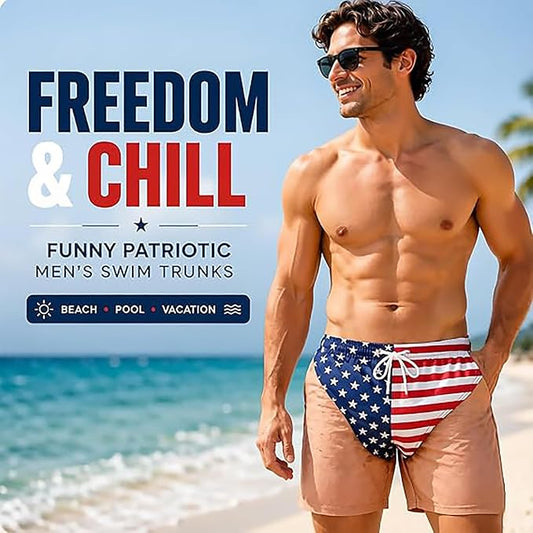 🏖️🩳American flag freedom cool and quick-drying beach shorts