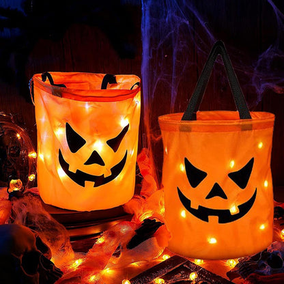 👻🌟LED Light-Up Halloween Pumpkin Candy Tote Bag