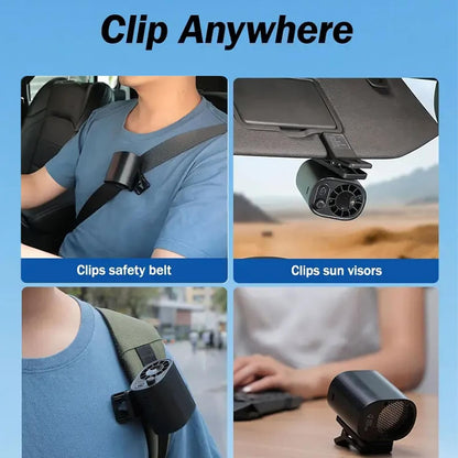❄️ Semiconductor Cooling Car Clip On Fan - 360° Rotation, 100 Speeds Adjustable