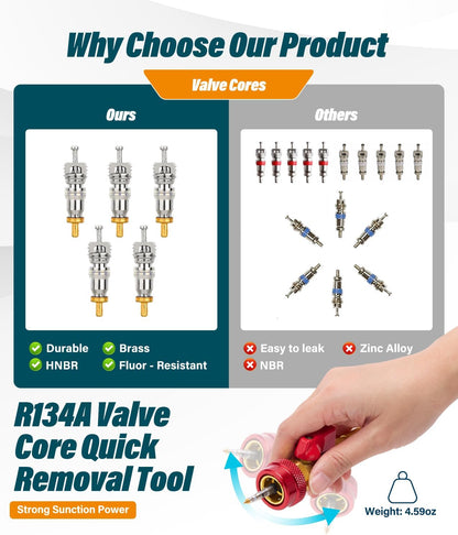 🛠️High and low pressure automotive air conditioning valve core tool kit