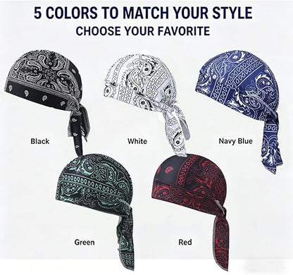 🧣❄️ Cooling Headscarf Cap Set, Motorcycle Pirate Head Wrap Safety Helmet Liner
