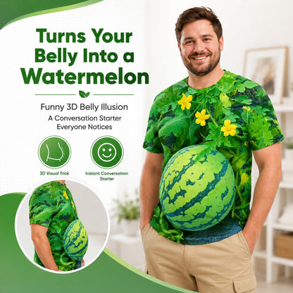 Creative Watermelon Print Men's Casual Sporty T-Shirt