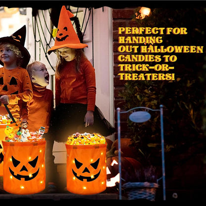 👻🌟LED Light-Up Halloween Pumpkin Candy Tote Bag