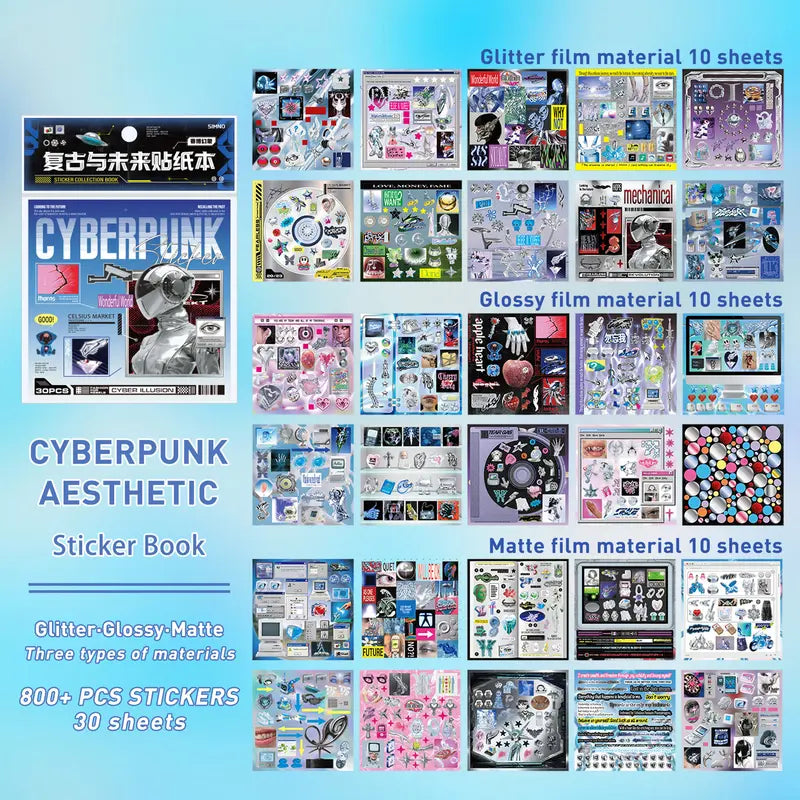 📼 90s/2000s Aesthetic Retro & Future Sticker Book
